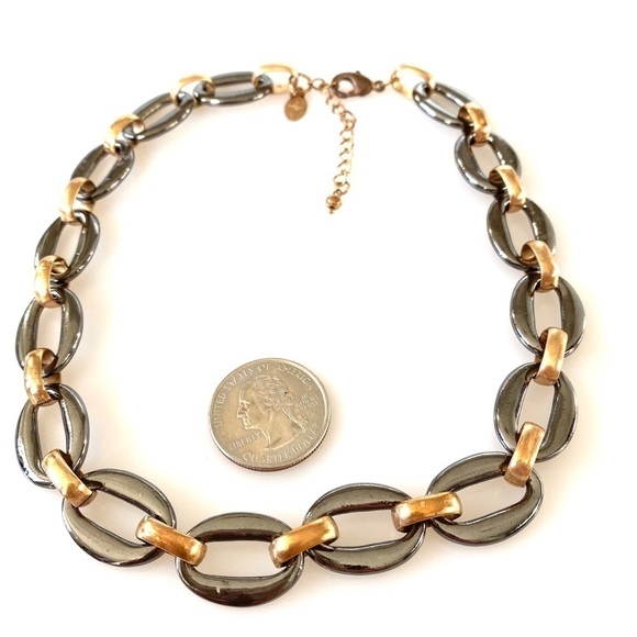 Fashion Necklace  15”-16.5” marked a | c Links Geometric Statement Classic - Picture 2 of 6